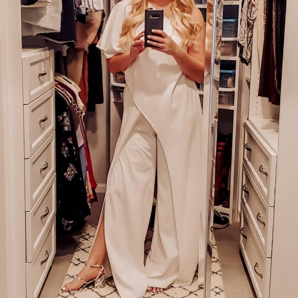 Adrianna Papell White Jumpsuit